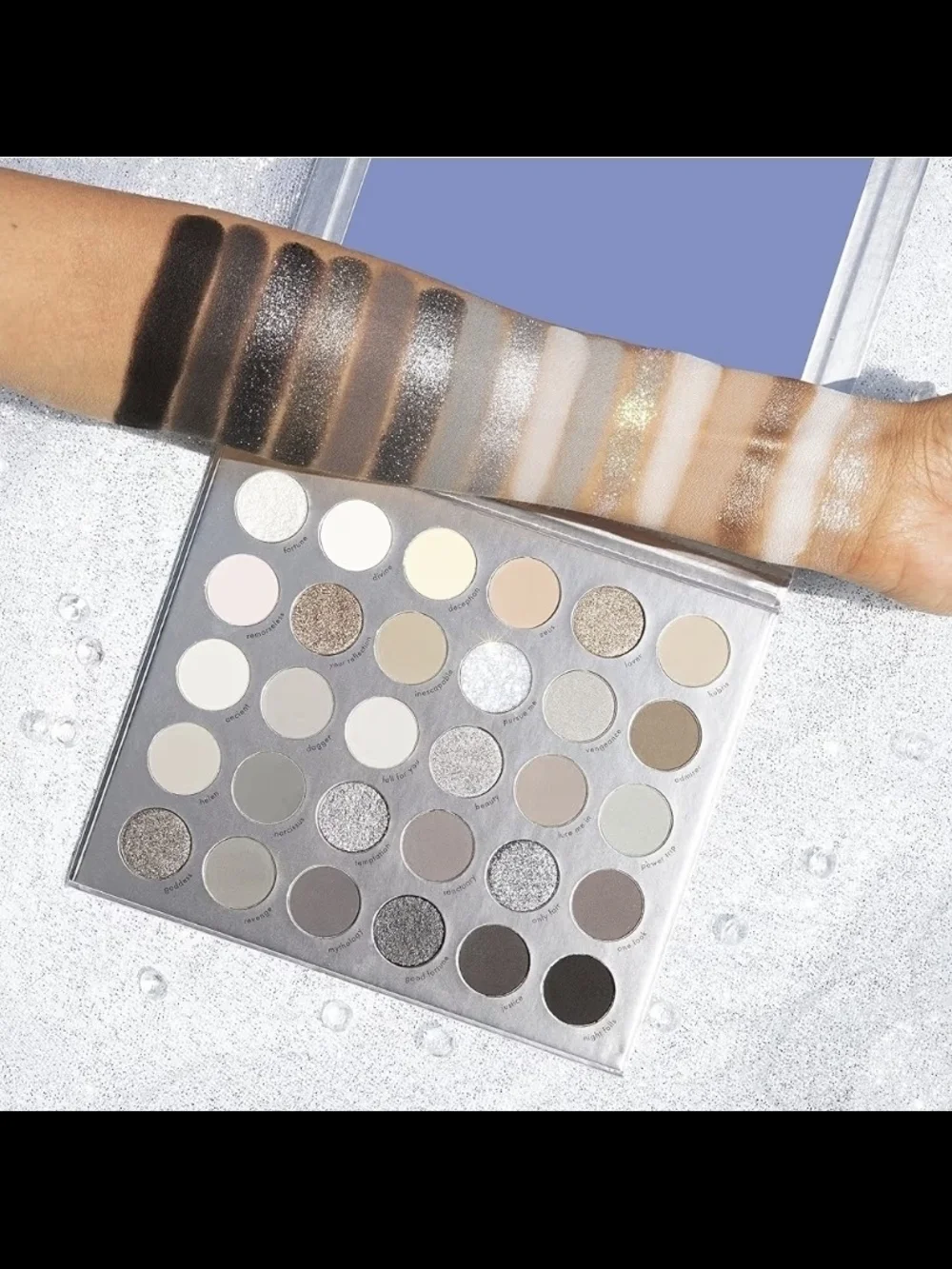 Kara Beauty Goddess Silver Eyeshadow Palette — Cool Silver & Neutral Shades